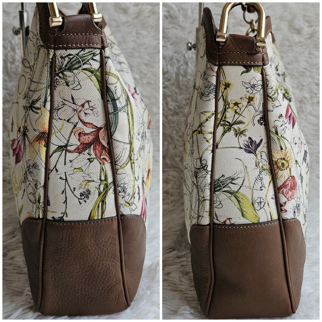 グッチ フローラ 花柄 バンブー 2way ショルダーバッグ ハンドバッグ グッチ フローラ 花柄 バンブー 2way ショルダーバッグ ハンドバッグ