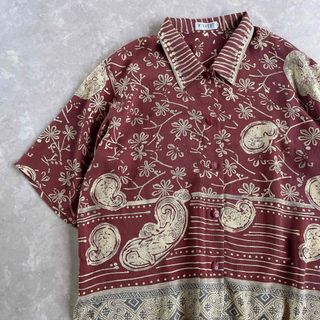 パナマボーイ(PANAMA BOY)のused レトロ 総柄 シャツ ブラウス 古着 ヴィンテージ vintage(シャツ/ブラウス(半袖/袖なし))