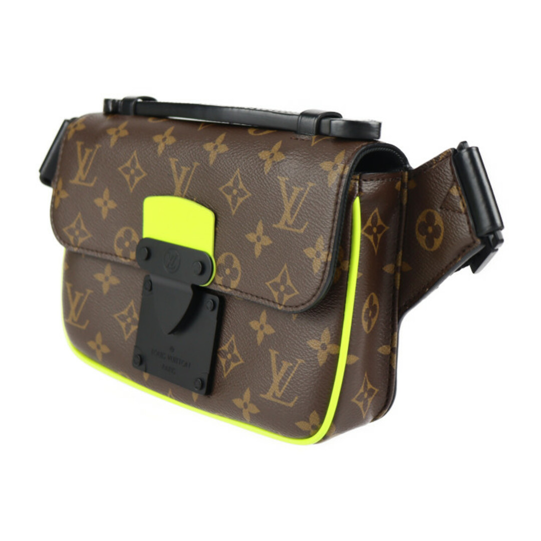 LOUIS VUITTON(ルイヴィトン)のLOUIS VUITTON ルイ ヴィトン モノグラム Sロック スリングバック ウエストバッグ M45864 PVC レザー  ブラウン ネオンイエロー ブラック ボディバッグ ベルトバッグ ビトン 【本物保証】 メンズのバッグ(ウエストポーチ)の商品写真