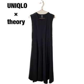 ユニクロ(UNIQLO)のユニクロ×theory ロングワンピース　黒(ロングワンピース/マキシワンピース)