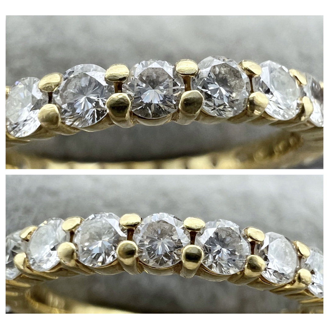 k18 天然 ダイヤモンド 0.74ct ダイヤ ハーフエタニティ リング レディースのアクセサリー(リング(指輪))の商品写真