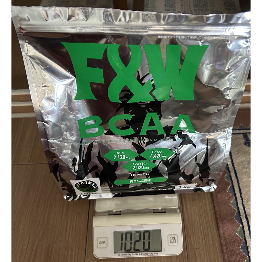 FW(エフアンドダブリュー) BCAA 1kg 単品 青りんご風味