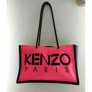 ケンゾー(KENZO)の美品　KENZO　トートバッグ　ロゴ カラフル ピンク　オレンジ　ボックス　両面(トートバッグ)