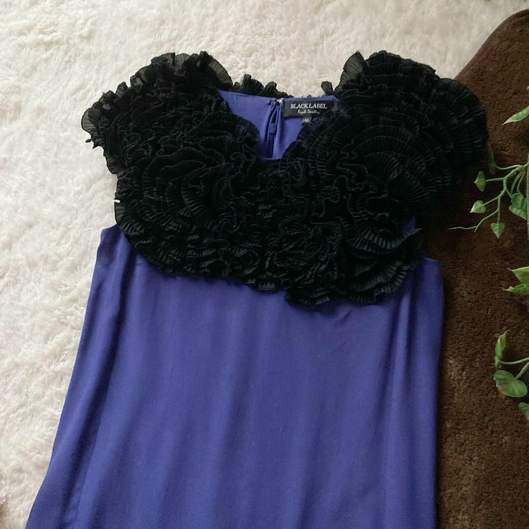 Paul Smith(ポールスミス)のポールスミス ブラック　シルク100　パーティードレス　フォーマルワンピース　紫 レディースのフォーマル/ドレス(ミディアムドレス)の商品写真