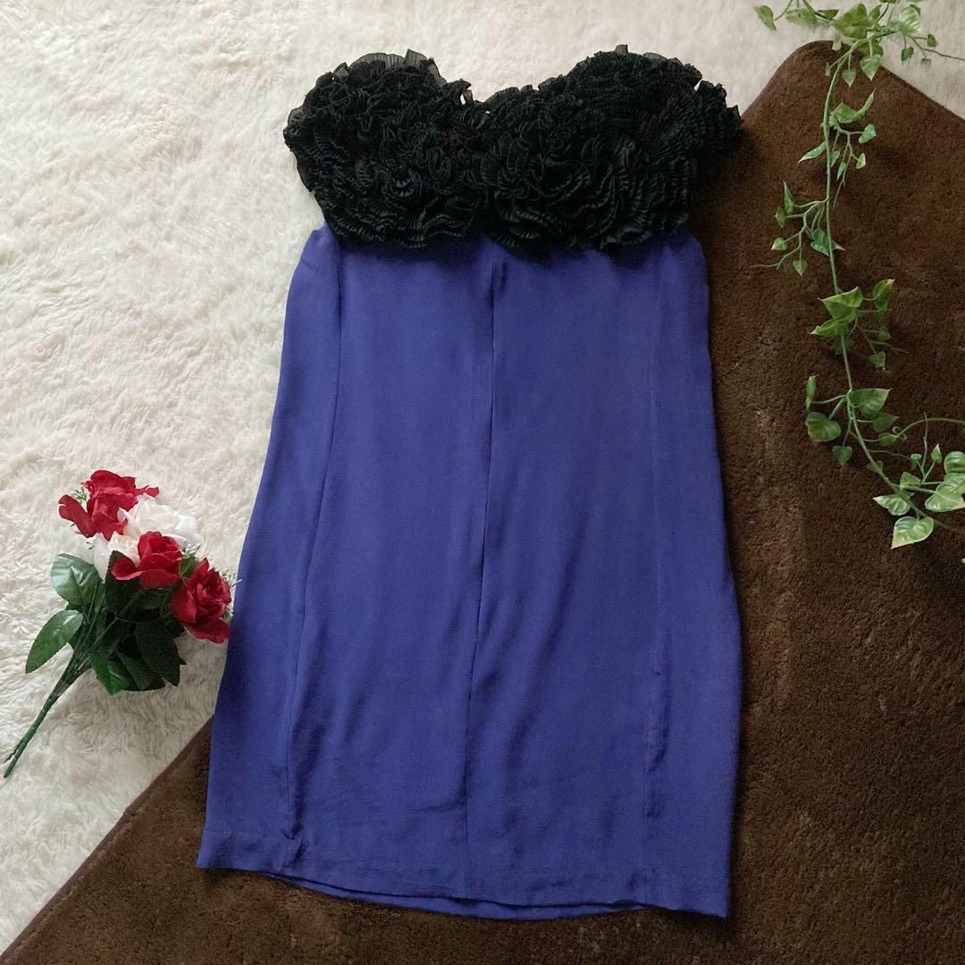 Paul Smith(ポールスミス)のポールスミス ブラック　シルク100　パーティードレス　フォーマルワンピース　紫 レディースのフォーマル/ドレス(ミディアムドレス)の商品写真