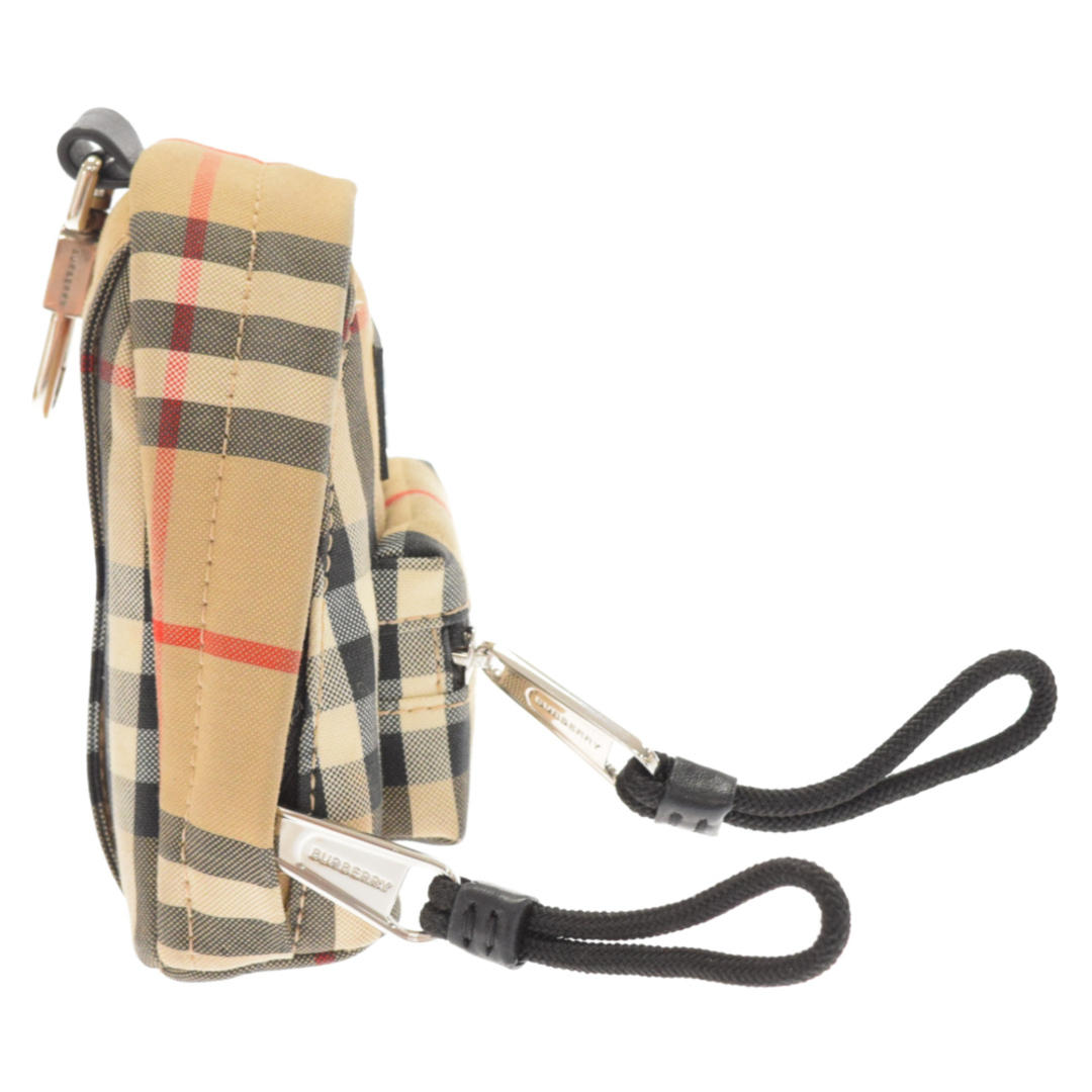 BURBERRY LONDON バーバリーロンドン MINI JETT ヴィンテージチェック ノバチェック バックパックチャーム キーホルダー 鞄 ベージュ 8031061