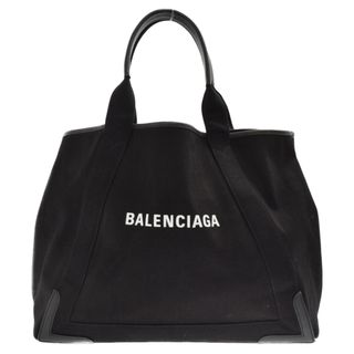 バレンシアガ(Balenciaga)のBALENCIAGA バレンシアガ ネイビーカバ ロゴプリント トートバッグ ハンドバッグ ミニポーチ付き レザー キャンバス ブラック レディース 339936(トートバッグ)