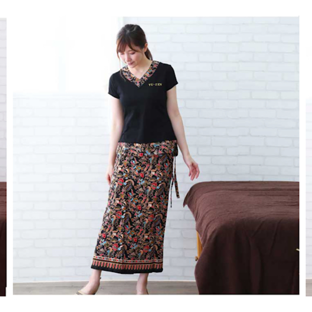 2枚セット　新品　ラップスカート アジアン 黒　ブラック　 エスニック バリ その他のその他(その他)の商品写真