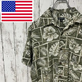《激レア》JoeMarlin☆半袖シャツ L 総柄 ブルー 青色