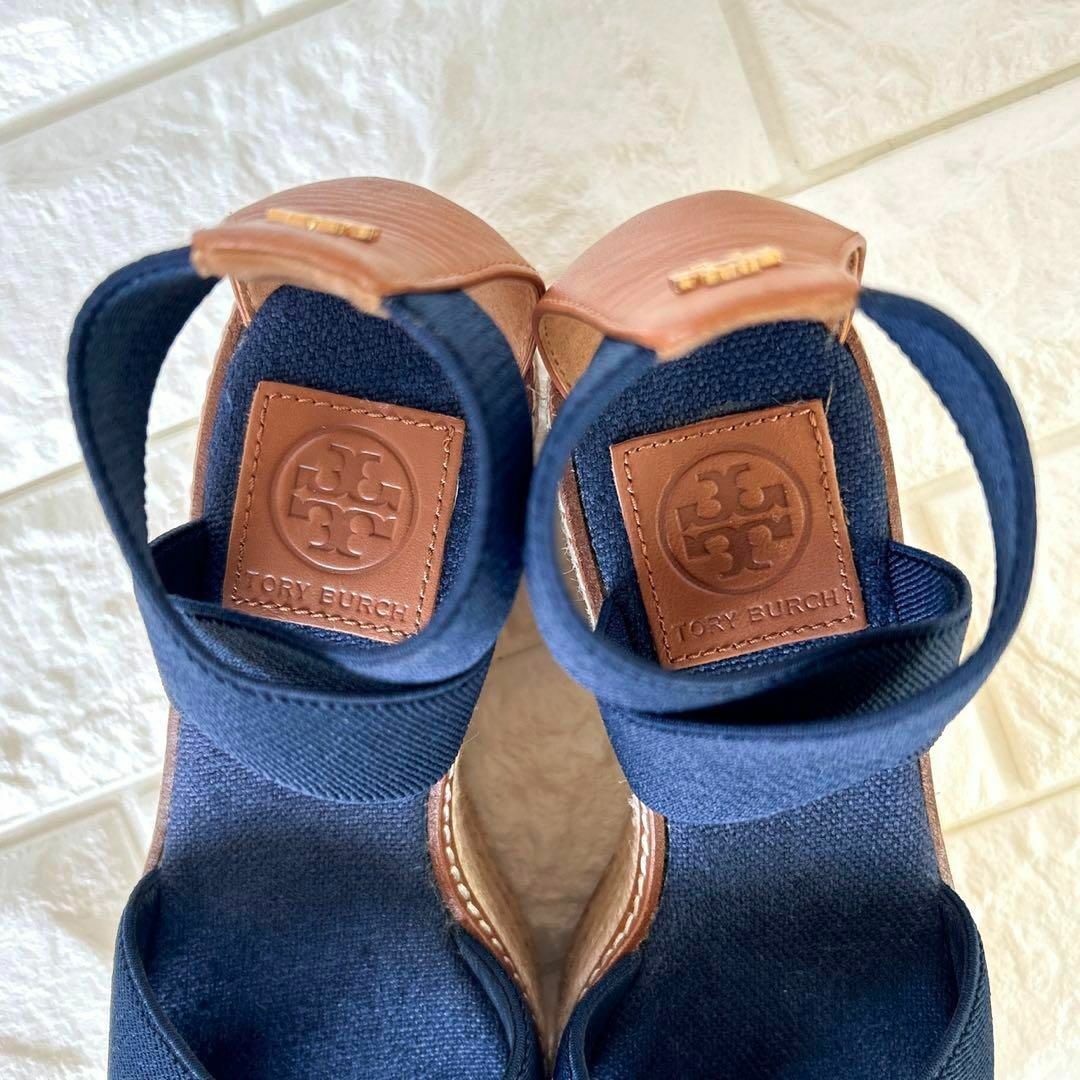 美品！トリーバーチ TORY BURCH ロゴ エスパドリーユ 約23cm