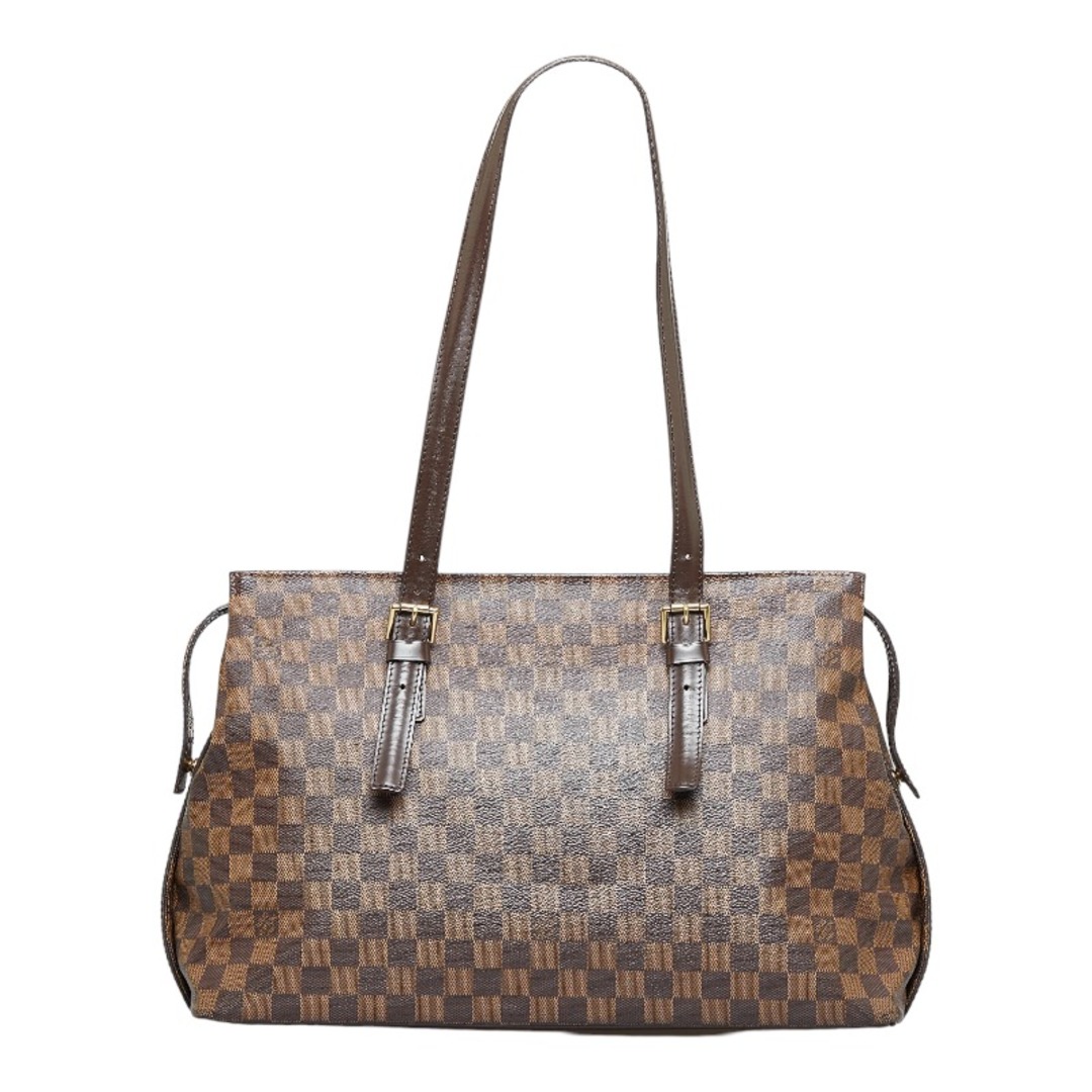 ルイ ヴィトン ダミエ チェルシー トートバッグ ショルダーバッグ N51119 PVC レディース LOUIS VUITTON 【1-0109903】ダブルファスナー内側