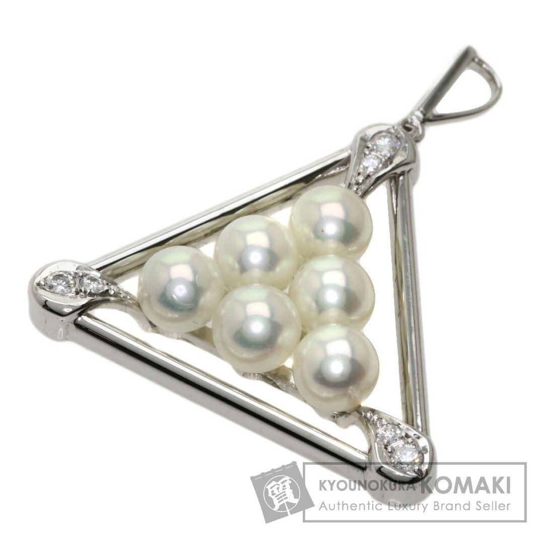 1ヶ月MIKIMOTO パール 真珠 ダイヤモンド ペンダントトップ K14WG レディース