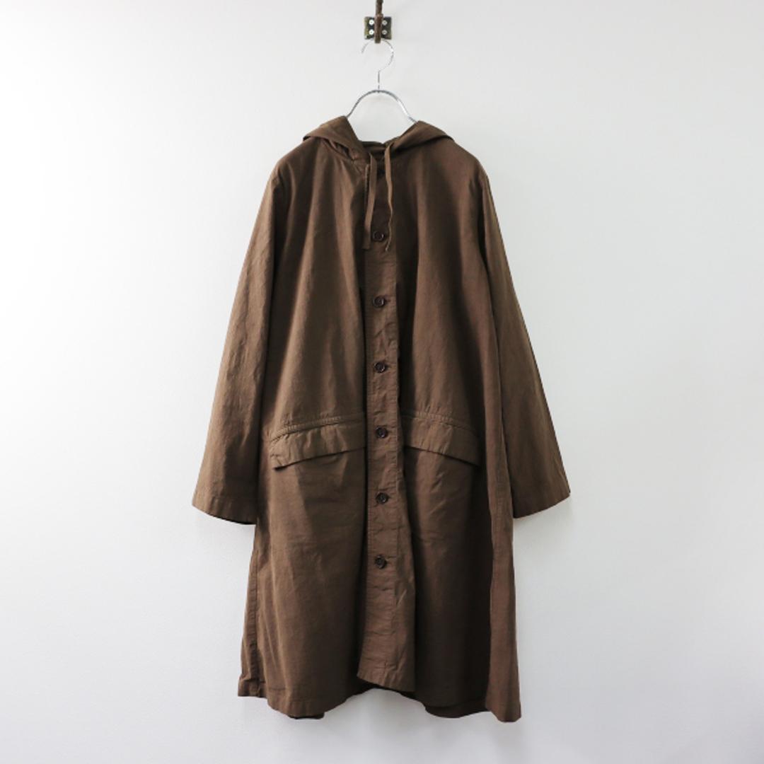 定価3.4万 2020AW nest Robe ネストローブ コットンリネン近江晒マウンテンパーカ F/ブラウン アウター  ジャケット【2400013437776】