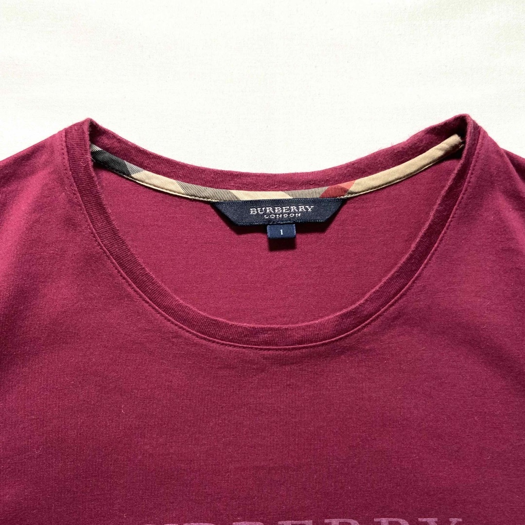 BURBERRY(バーバリー)のBURBERRY LONDON ロゴプリント 半袖 Tシャツ 1 ワインレッド レディースのトップス(Tシャツ(半袖/袖なし))の商品写真