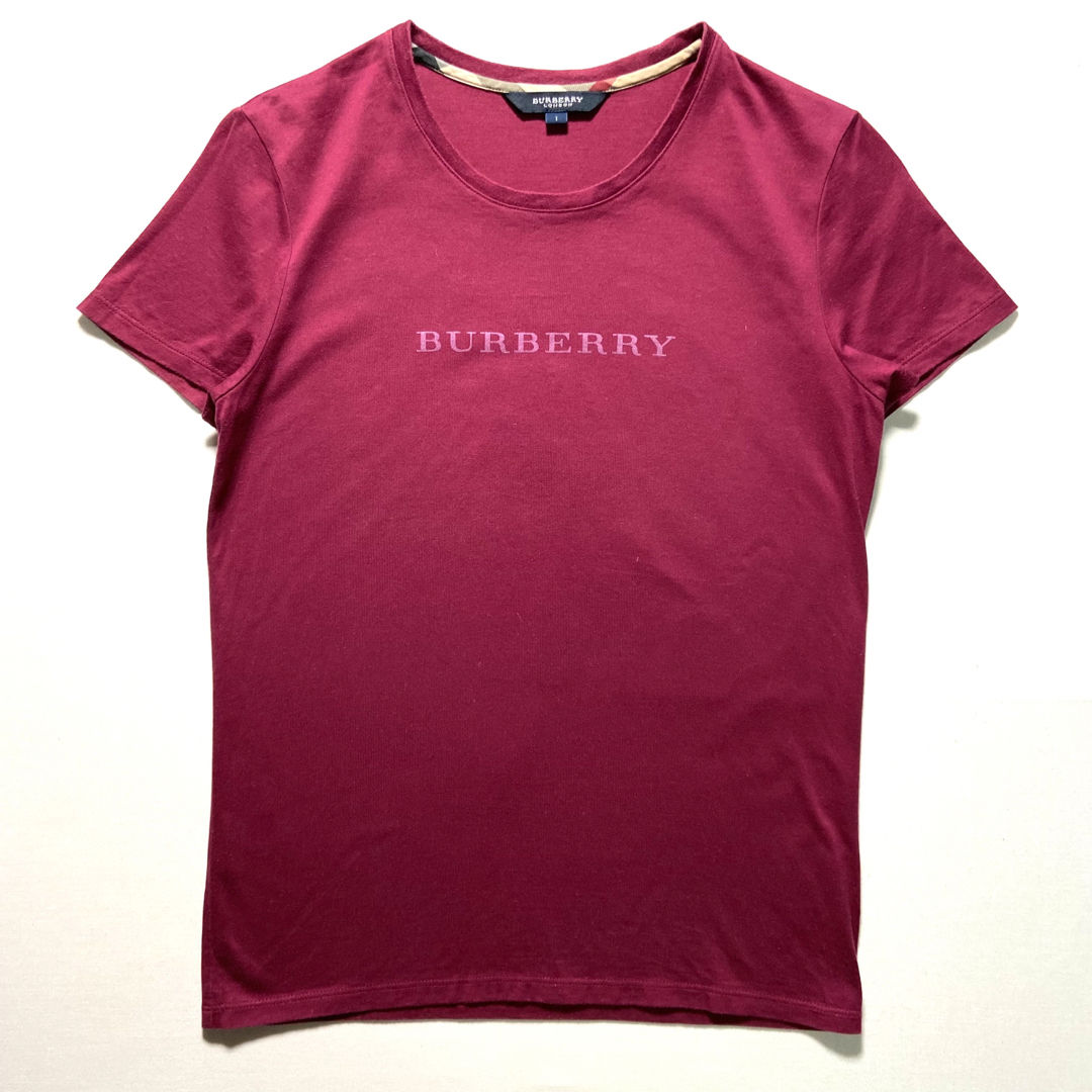 BURBERRY(バーバリー)のBURBERRY LONDON ロゴプリント 半袖 Tシャツ 1 ワインレッド レディースのトップス(Tシャツ(半袖/袖なし))の商品写真