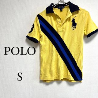 ポロラルフローレン(POLO RALPH LAUREN)の【POLO】ポロシャツ メンズ ビックロゴ イエロー×ネイビー  オシャレ(ポロシャツ)