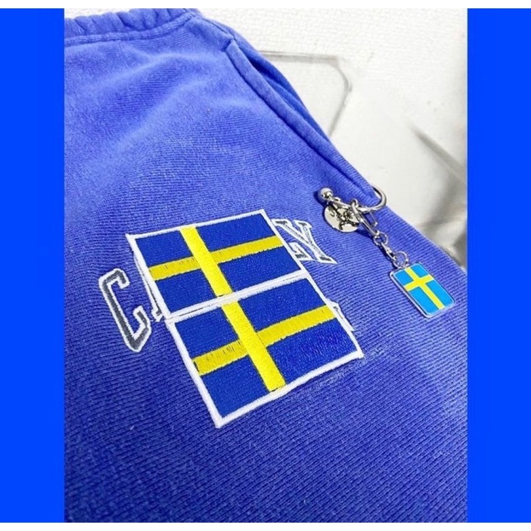 Champion - vintage champion スウェーデン国旗 ブルー 青 スウェット