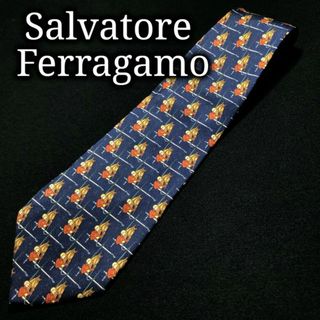 サルヴァトーレフェラガモ(Salvatore Ferragamo)のフェラガモ 馬と騎手 ネイビー ネクタイ A106-F06(ネクタイ)