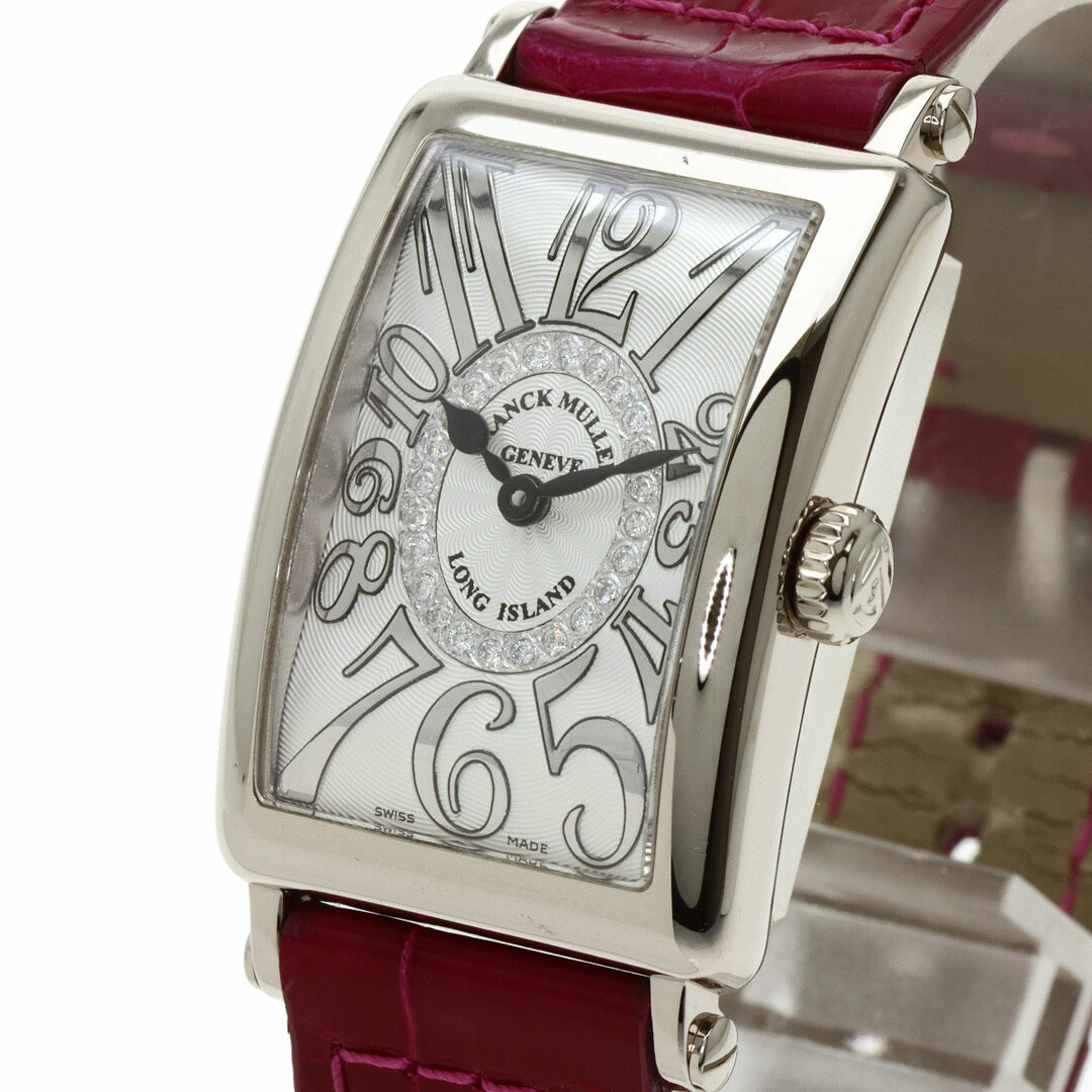 FRANCK MULLER 902QZCD1R コンキスタドール ロングアイランド ダイヤモンド 腕時計 K18WG 革 レディース