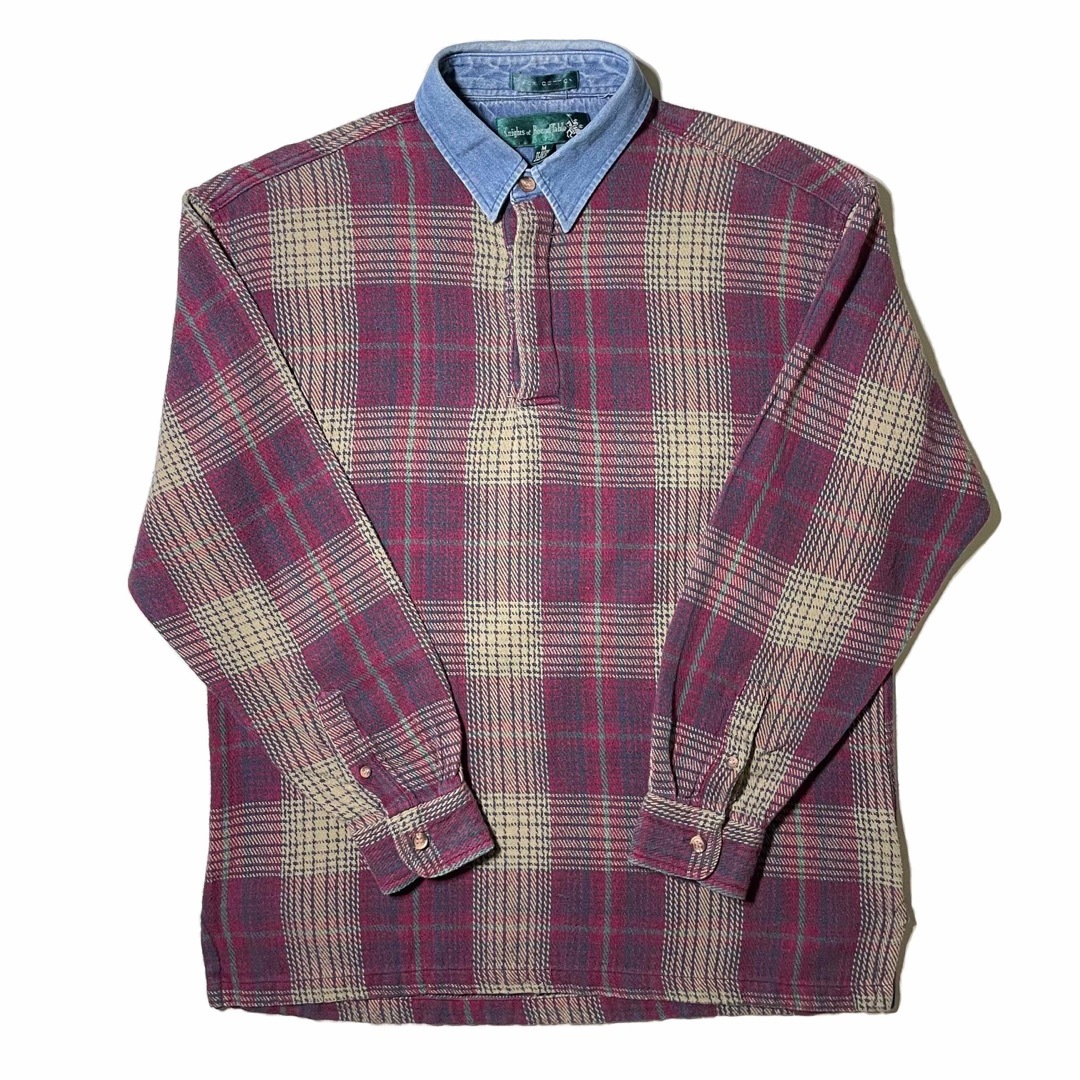 シャツ90s Vintage Ombre Plaid Flannel Shirt
