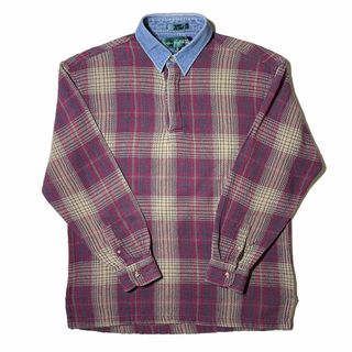 90s vintage ombre check flannel shirt