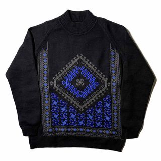 60s Turkey製 Vintage Mockneck Nordic Knit(ニット/セーター)