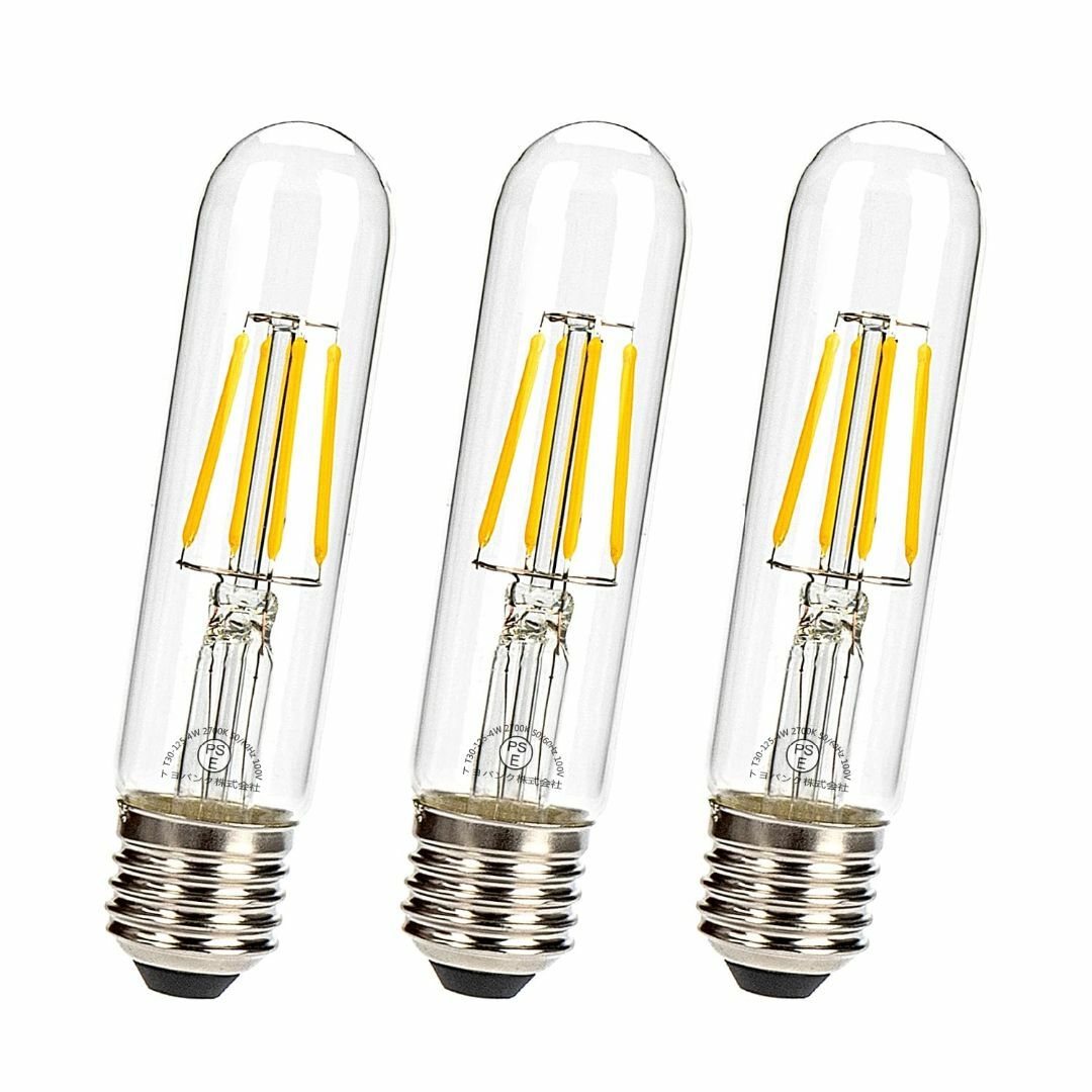 LEDフィラメント電球 T形LED電球 E26口金 40W形相当 電球色エジソン インテリア/住まい/日用品のライト/照明/LED(その他)の商品写真