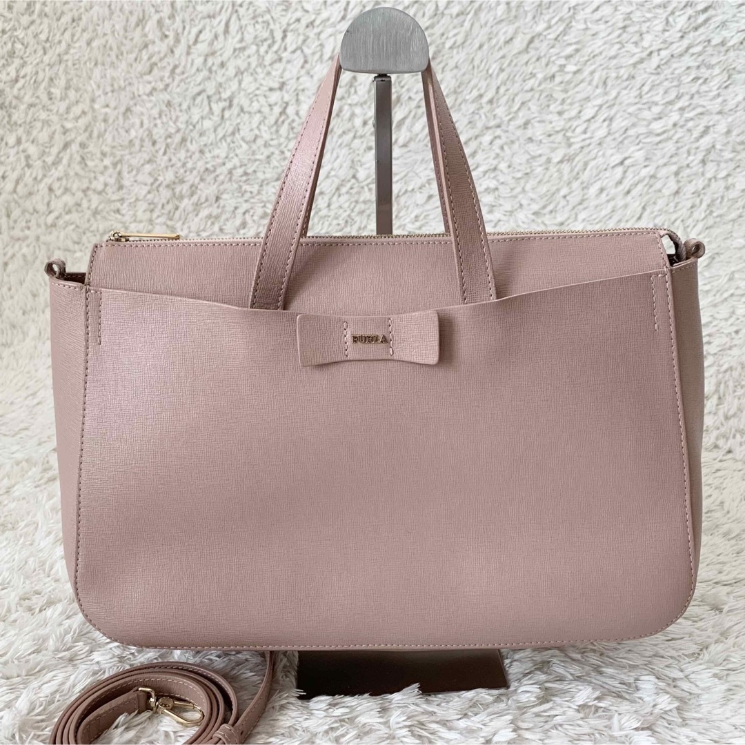 FURLA フルラ オリビア ショルダーバッグ 2way リボン レザー 大容量