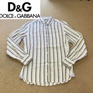 DOLCE\u0026GABBANAドルチェ＆ガッバーナ長袖ストライプシャツ42ドルガバL