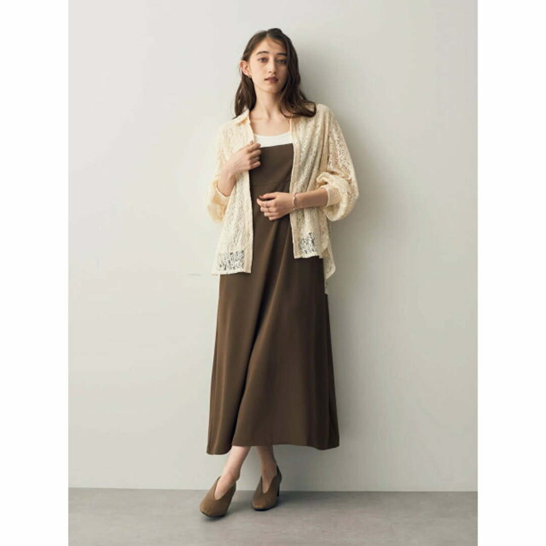 YECCA VECCA(イェッカヴェッカ)の【ブラウン】ロングキャミワンピース/23AW レディースのワンピース(ロングワンピース/マキシワンピース)の商品写真