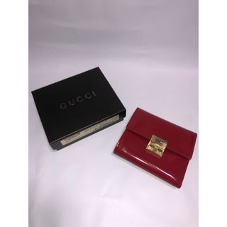 グッチ(Gucci)のGUCCI コンパクトウォレット 赤 レッド エナメル(財布)