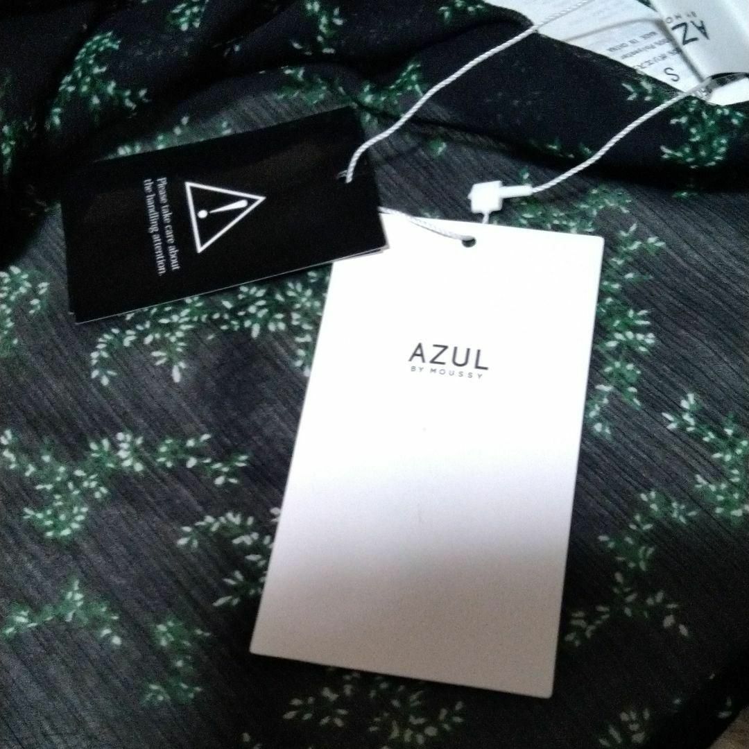 AZUL by moussy(アズールバイマウジー)の★AZUL リーフ柄楊柳スキッパーブラウス レディースのトップス(シャツ/ブラウス(半袖/袖なし))の商品写真