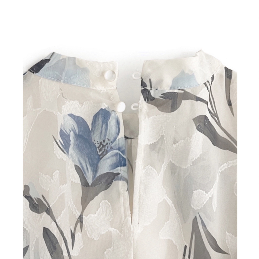 GRL(グレイル)の花柄シアーフリルスリーブブラウス[tu590] レディースのトップス(シャツ/ブラウス(半袖/袖なし))の商品写真