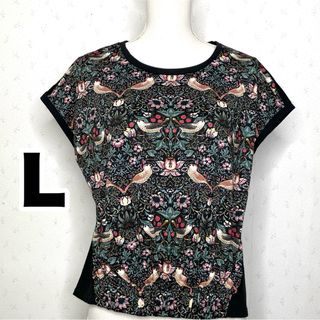 ウィリアムモリス　カットソー　L いちご泥棒　トップス　半袖　Tシャツ　花柄(カットソー(半袖/袖なし))