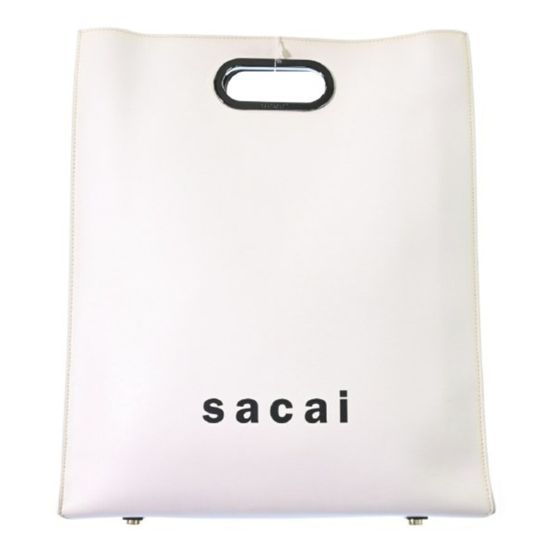 sacai(サカイ)のsacai サカイ ハンドバッグ - 白 【古着】【中古】 レディースのバッグ(ハンドバッグ)の商品写真