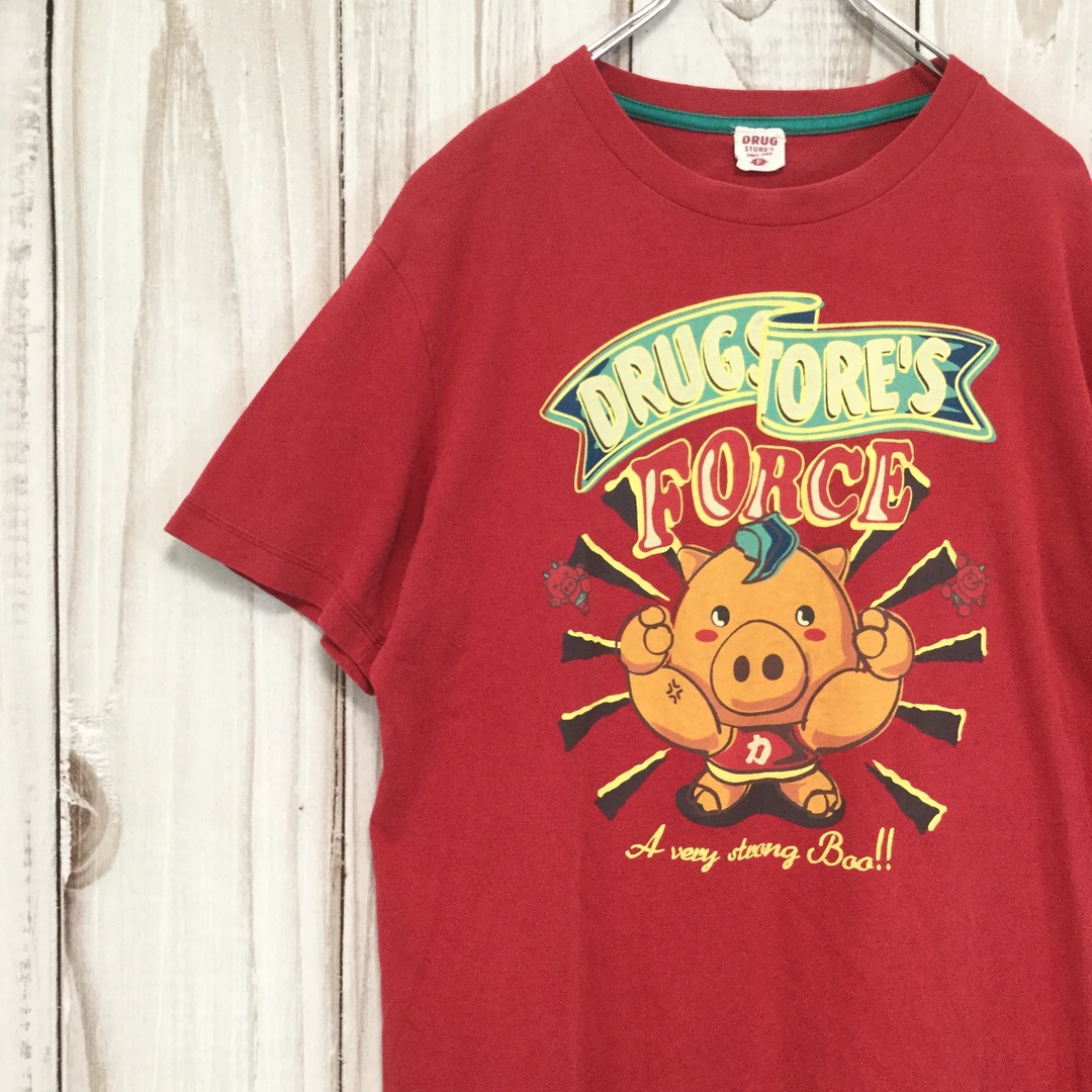 【半袖Tシャツ】昭和レトロ キャラクタ―プリント ゆるだぼ XL相当 赤 古着 | フリマアプリ ラクマ