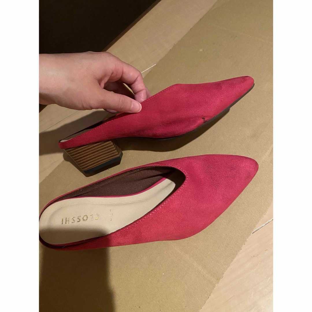 【未使用】しまむら　パンプス　Lサイズ　(ショッキングピンク) レディースの靴/シューズ(ハイヒール/パンプス)の商品写真