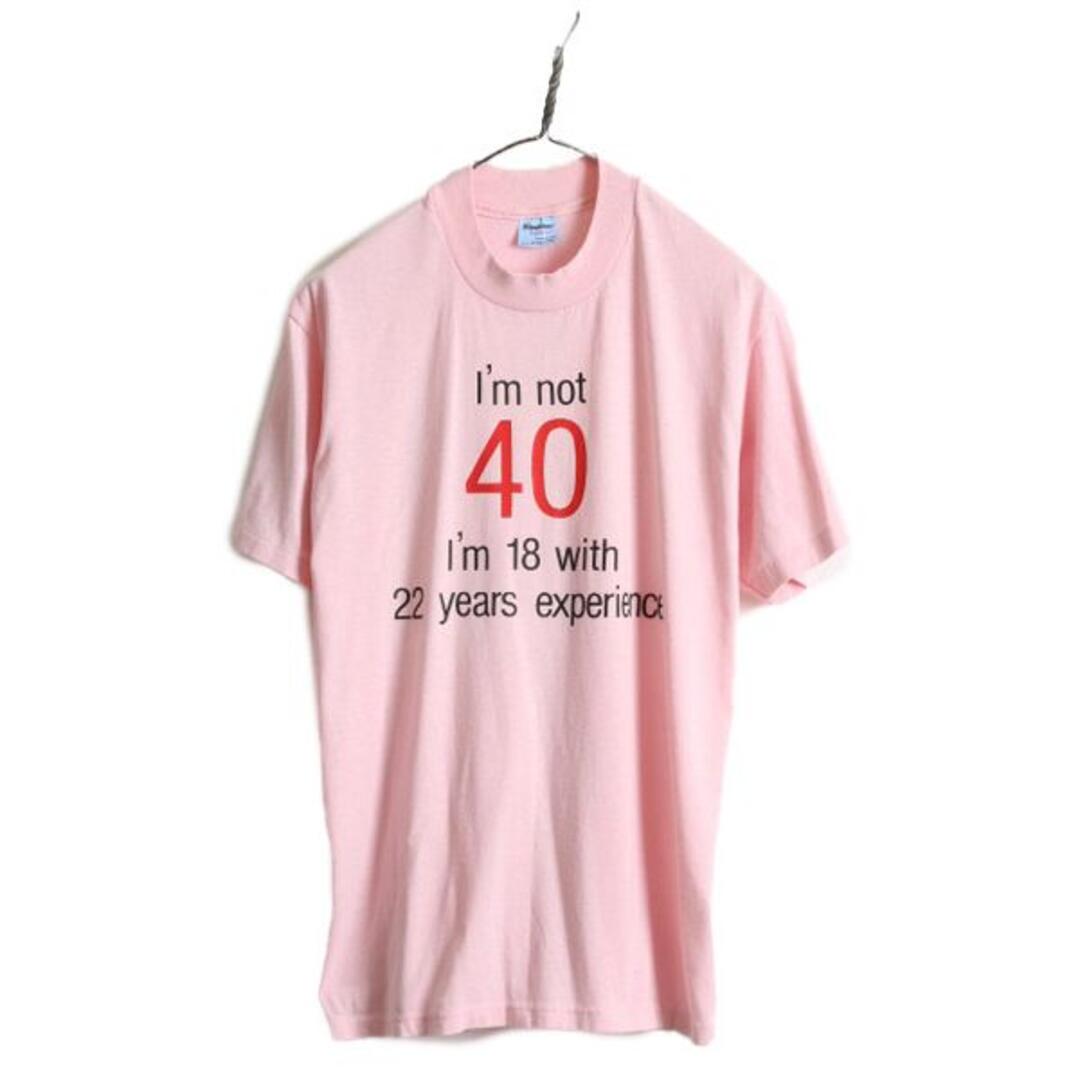 90s USA製 ■ メッセージ ビッグ プリント 半袖 Tシャツ ( メンズ