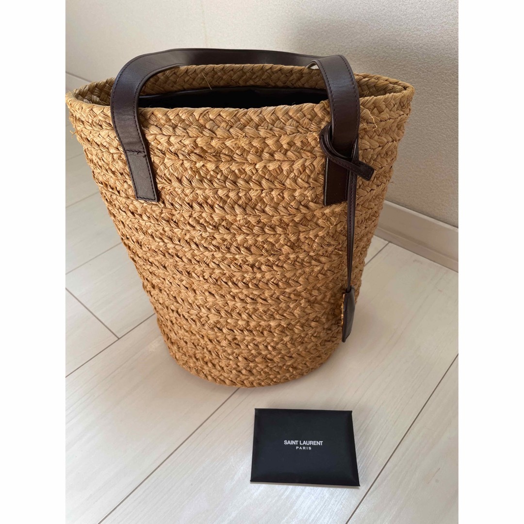 Saint Laurent - SAINT LAURENT カゴバックパニエ(スモール/ラフィア