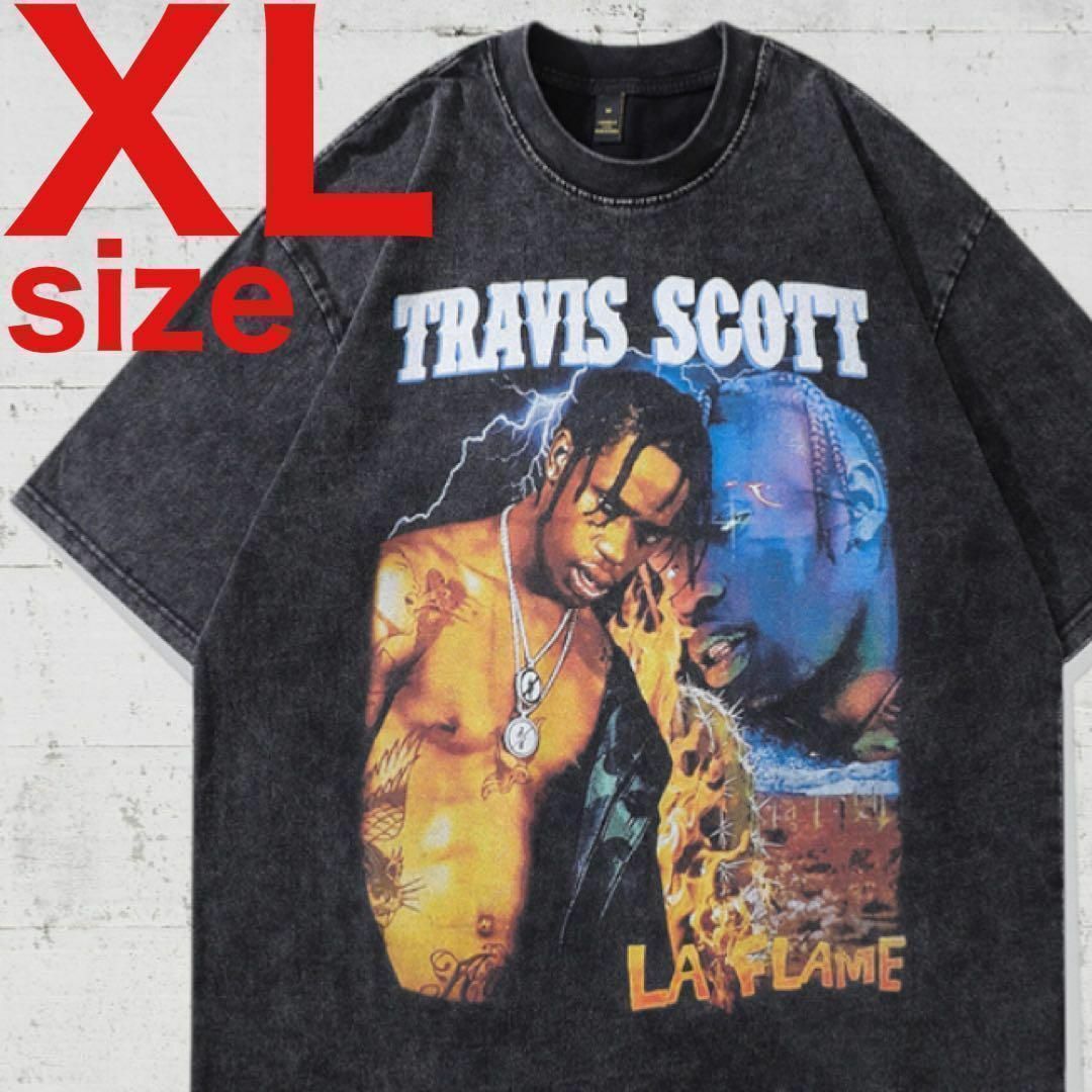 トラヴィス　TRAVIS SCOTT　LA FLAME　Tシャツ　ブラック　XL