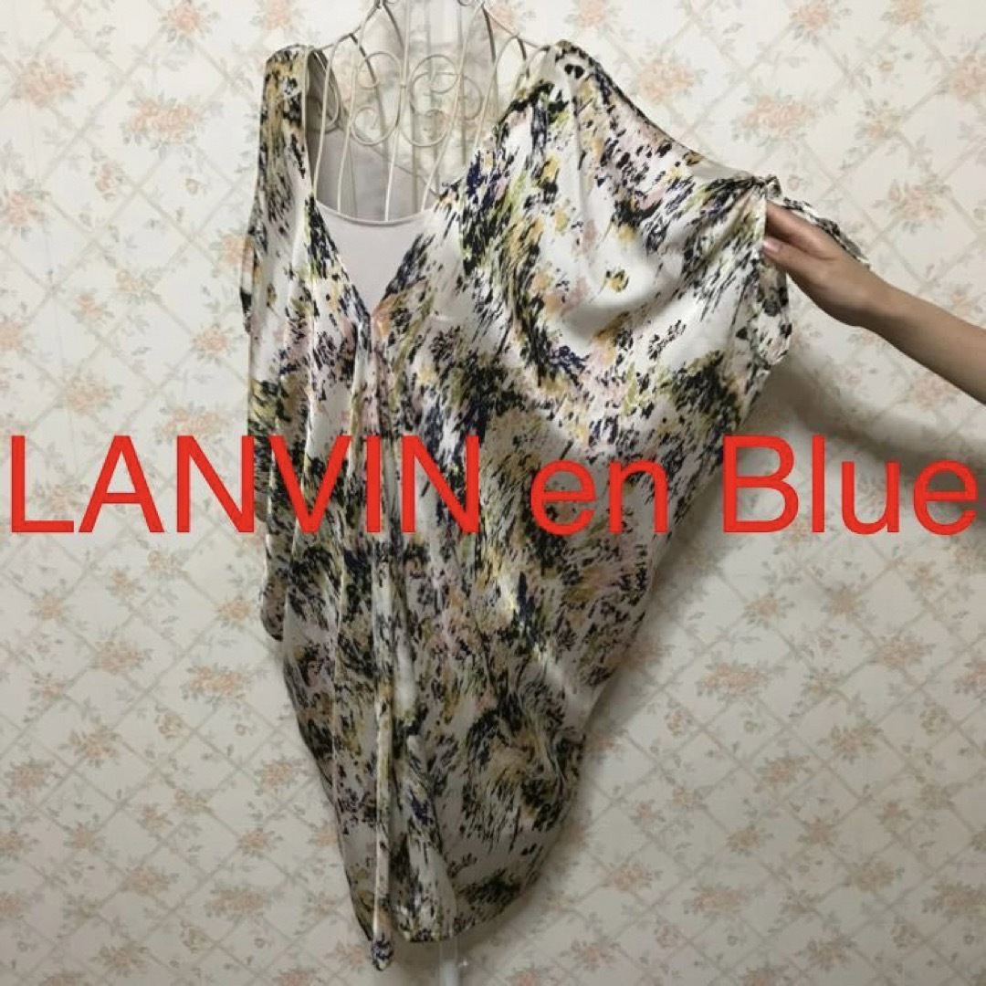 ★LANVIN en Bleu/ランバンオンブルー★半袖ワンピース38.M.9号