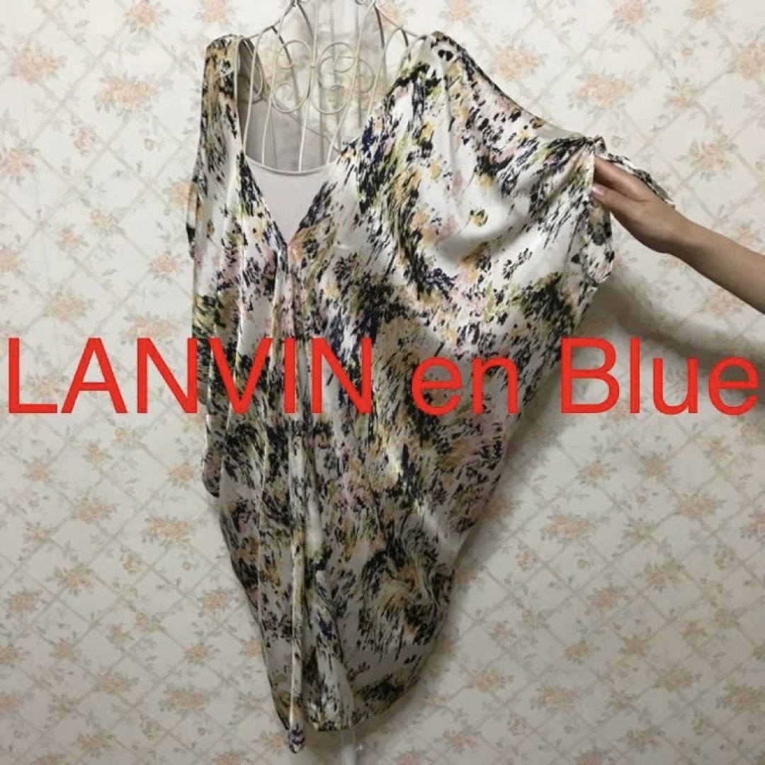 LANVIN en Bleu(ランバンオンブルー)の★LANVIN en Bleu/ランバンオンブルー★半袖ワンピース38.M.9号 レディースのワンピース(ひざ丈ワンピース)の商品写真