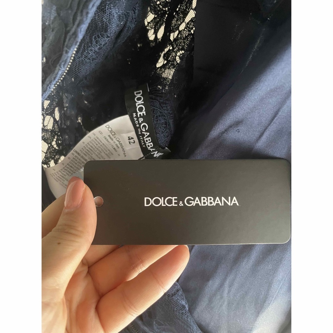 DOLCE&GABBANA(ドルチェアンドガッバーナ)のDG新品✨タグ付きネイビーレースワンピ レディースのワンピース(ひざ丈ワンピース)の商品写真