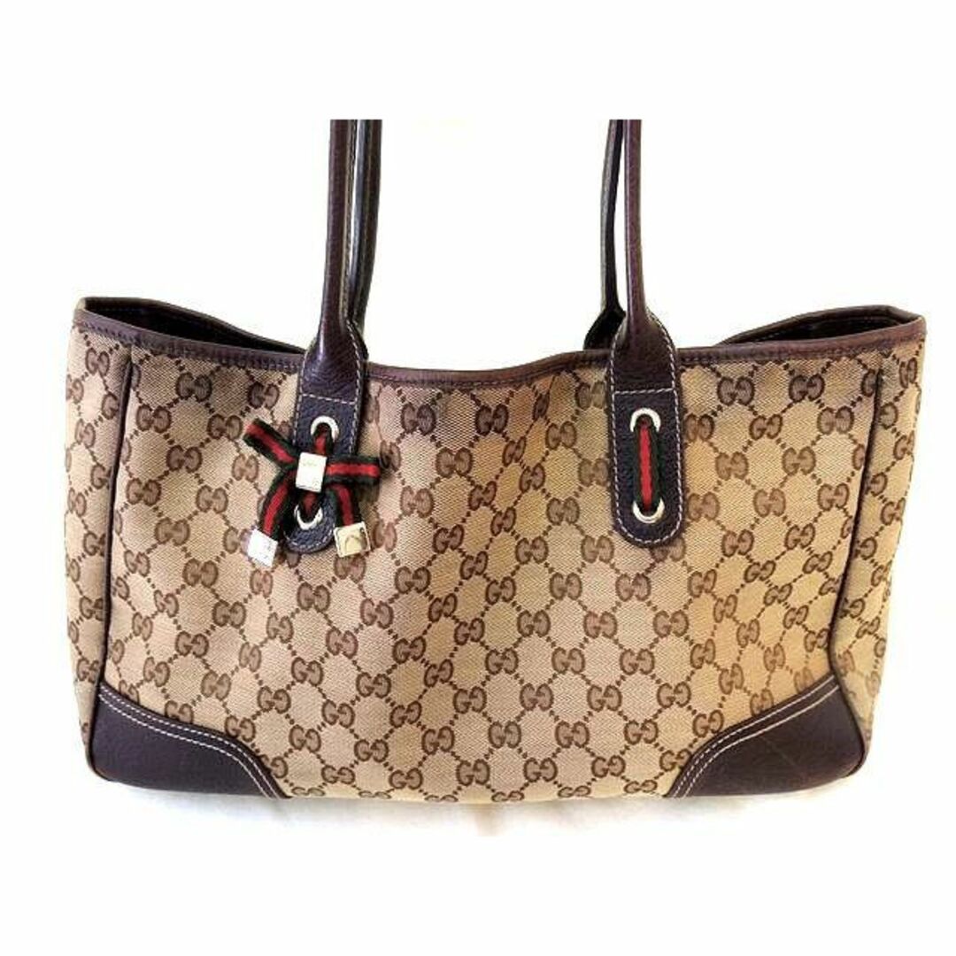 Gucci - グッチ トートバッグ □ 163805 GG柄 キャンバス×レザー ...