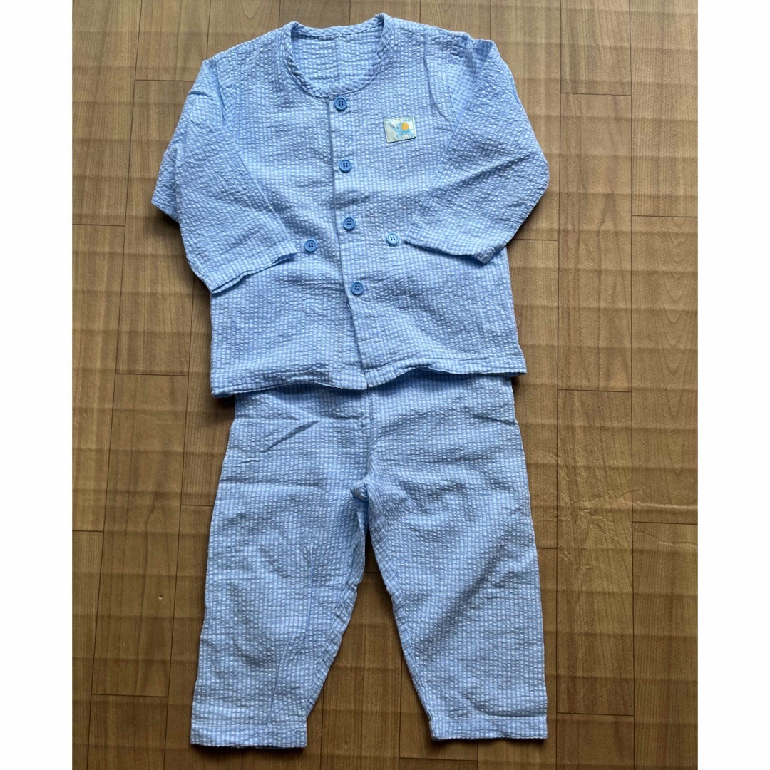 春夏　薄手パジャマ　ゾウ　ボタン付き　90 キッズ/ベビー/マタニティのキッズ服男の子用(90cm~)(パジャマ)の商品写真