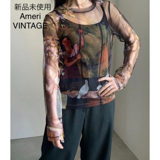 アメリヴィンテージ(Ameri VINTAGE)の未使用♦Ameri VINTAGE Snow White SHEER TOP(カットソー(長袖/七分))