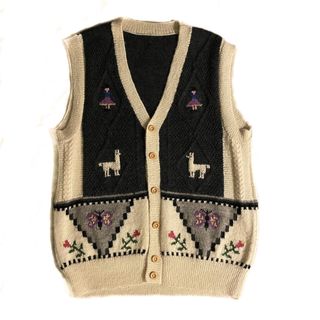 70s〜 Vintage Handmade Ethnic Alpaca Vest(ベスト)