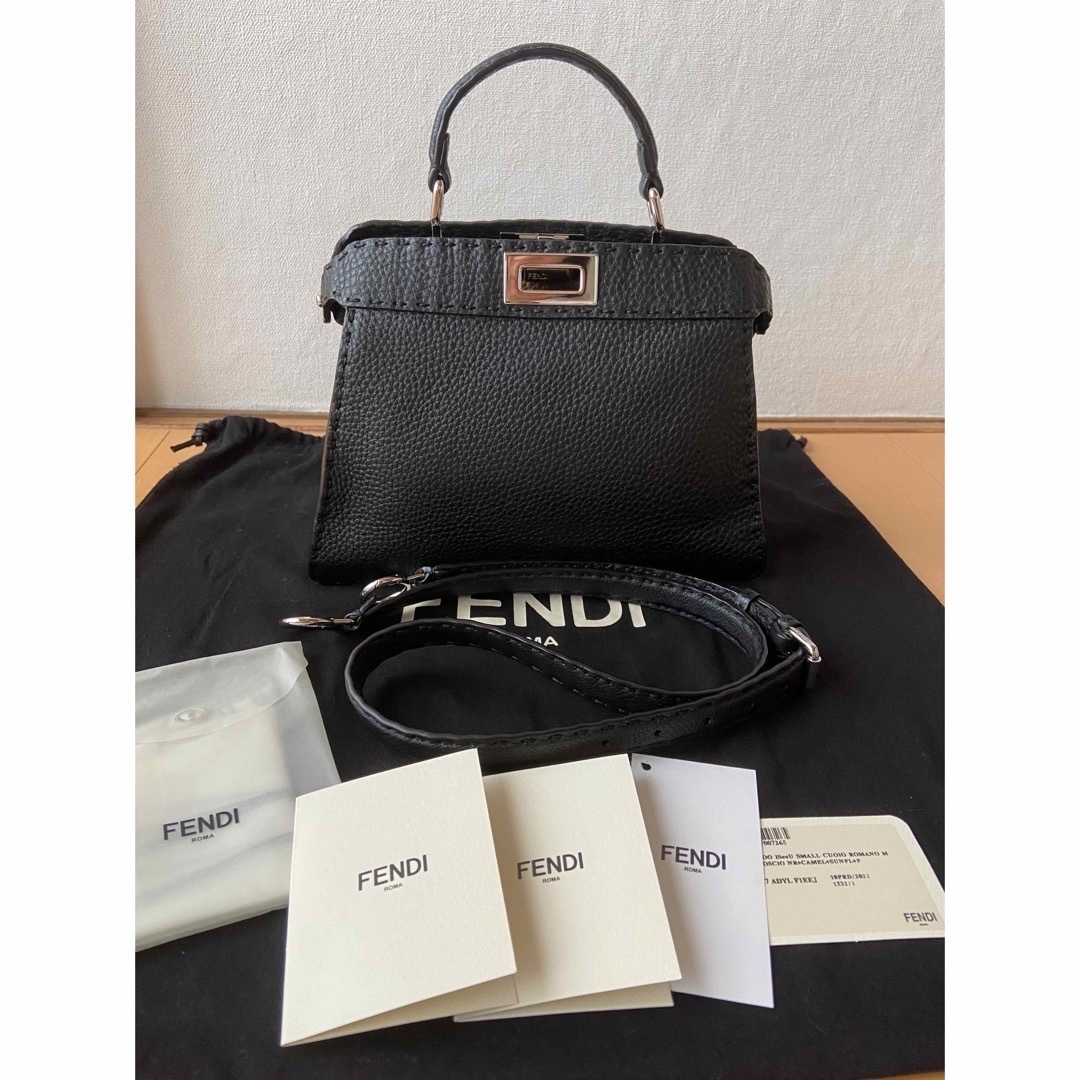 約105ｃｍ持ち手を含む高さ♡FENDI・ピーカーブー・アイシーユー・スモール・セレリア・ブラック♡超美品