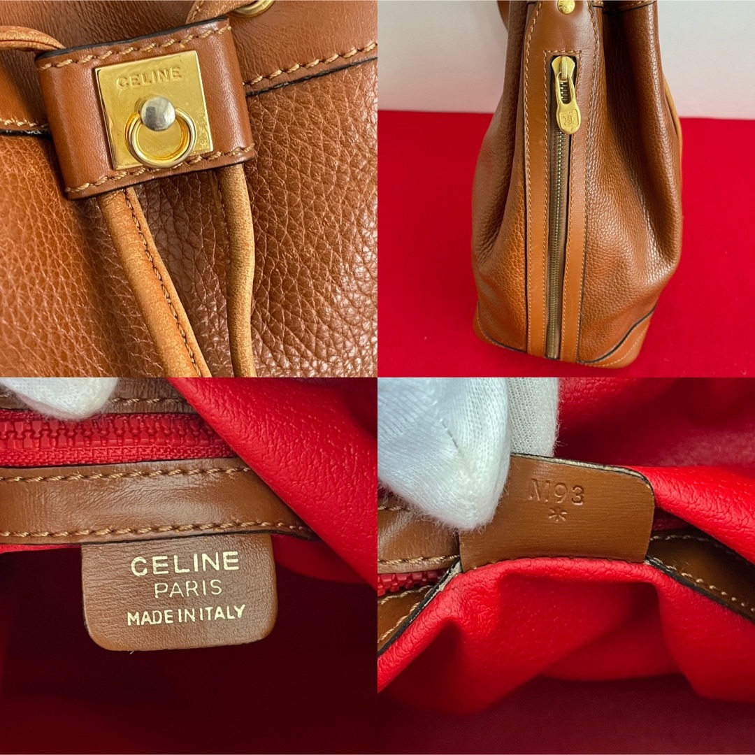 【超希少】CELINE セリーヌ ショルダーバッグ 巾着 美品 刻印 金具 革