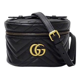 グッチ(Gucci)のグッチ GUCCI バッグ レディース ブランド リュック GGマーモント レザー ブラック 598594 黒 コンパクト ミニリュック おしゃれ かわいい 大人 おでかけ 【中古】(リュック/バックパック)